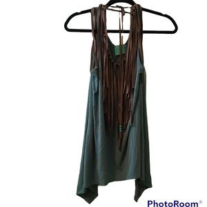 Anthropologie Judith March fringe tank